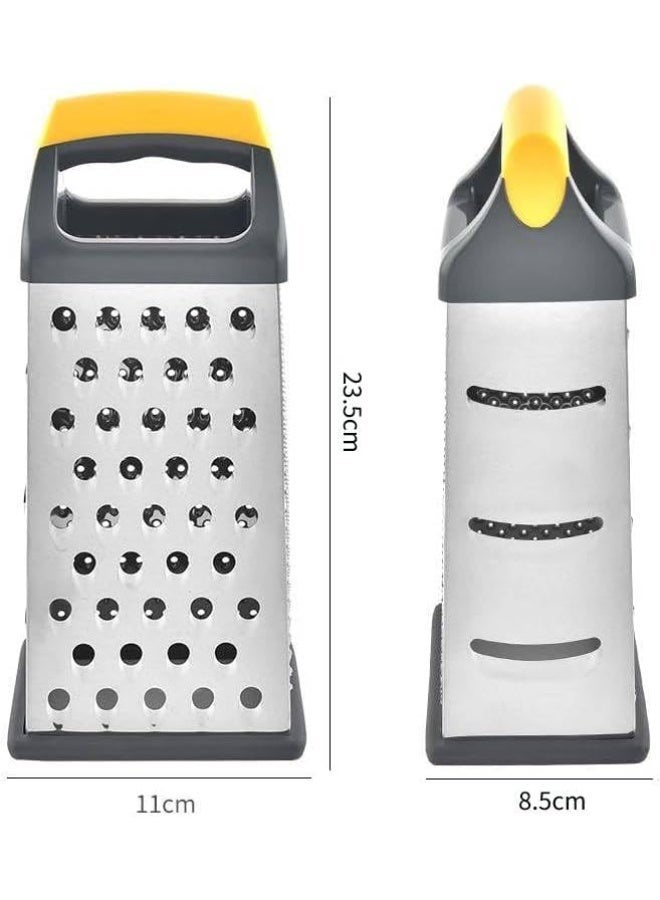 ChicAbode Box Grater for Cheese, 4 Sides Stainless Steel Cheese Box Grater with Comfortable Handle for Kitchen, Spice Graters for Ginger, Vegetables, Potatoes - Image 2